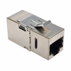 Eaton Tripp Lite N235-001-SH-D Cat6 Straight-Through Modular Shielded In-Line Snap-In Coupler with 90-Degree Down-Angled Port [RJ45 F/F] 