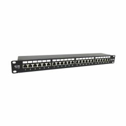 Eaton Tripp Lite N252-024-6A-SH 24-Port Cat6a Shielded Patch Panel - 10 Gbps, STP, 110 Punch Down, RJ45, 1U, TAA 