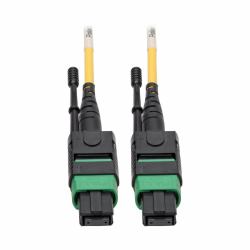 Eaton Tripp Lite N390-02M-12-AP MTP/MPO [APC] Singlemode Patch Cable [F/F], 12 Fiber, 40/100 GbE, QSFP+ 40GBASE-PLR4, Plenum, Push/Pull Tab, Yellow, 2 m [6.6 ft.] 
