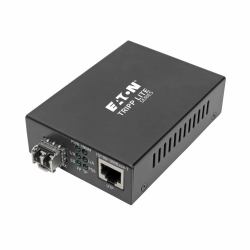 Eaton Tripp Lite N785-INT-PLCMM1 Gigabit Multimode Fiber to Ethernet Media Converter, PoE+ - International Power Cables, 10/100/1000 LC, 850 nm, 550 m [1,804 ft.] 