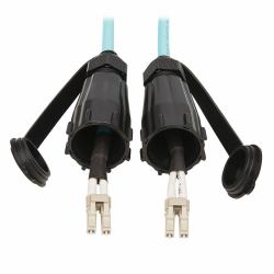 Eaton Tripp Lite N820-10M-IND 10Gb Rigid Industrial Duplex Multimode 50/125 OM3 Fiber Patch Cable [LC/LC] - IP68, Aqua, 10 m [32.8 ft.] 
