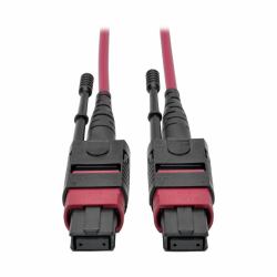 Tripp Lite N845-02M-12-MG 100G MTP/MPO Multimode OM4 Plenum-Rated Fiber Optic Cable [F/F], 12 Fiber, 40/100GBASE-SR4, Push/Pull Tabs, Magenta, 2 m 