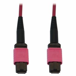 Eaton Tripp Lite N845B-03M-12-MG 100G Multimode 50/125 OM4 Fiber Optic Cable [12F MTP/MPO-PC F/F], LSZH, Magenta, 3 m [9.8 ft.] 