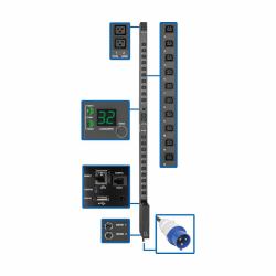 Eaton Tripp Lite PDUMV32HVNETLX 7.7kW Single-Phase Switched PDU with LX Platform Interface, 230V Output, IEC 309 32A Blue, 10 ft. [3.05 m] Cord, 0U, TAA 