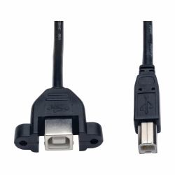 Eaton Tripp Lite USB 2.0 Hi-Speed Panel Mount Extension Cable [B to Panel Mount B M/F], 0.31 m [1-ft.] 