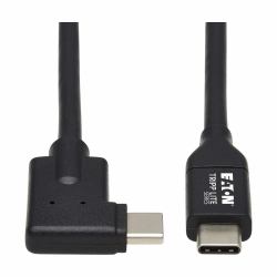 Eaton Tripp Lite U420-02M-RA USB-C Cable [M/M] - USB 3.2 Gen 1 [5 Gbps], Thunderbolt 3 Compatible, Right-Angle Plug, 2 m [6.6 ft.] 