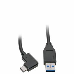 Eaton Tripp Lite U428-003-CRA USB-C to USB-A Cable [M/M], Right-Angle C, USB 3.2 Gen 1 [5 Gbps], Thunderbolt 3 Compatible, 3 ft. [0.91 m] 