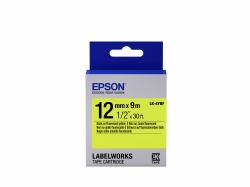 Epson Label Cartridge Fluorescent LK-4YBF Black/Yellow 12mm [9m] 