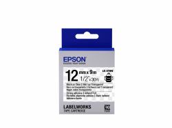 Epson Label Cartridge Strong Adhesive LK-4TBW Black/Transparent 12mm [9m] 