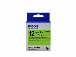 Epson Label Cartridge Fluorescent LK-4GBF Black/Green 12mm [9m] 