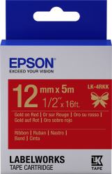 Epson Satin Ribbon – Red/Gold 12mm[5m] – LK-4RKK 