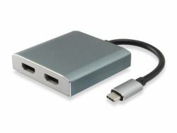 Equip USB Type C to 2 x HDMI Female Adapter 