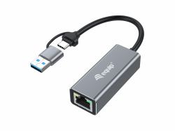Equip USB-C to 2.5 Gigabit Ethernet Network [USB-C+A] Adapter 