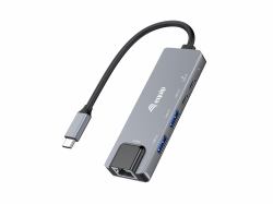 Equip 5 in 1 Multifunctional Adapter, 2.5GbE, USB-A x 2, USB-C x 1, USB-C , 100W USB PD 