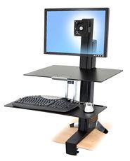 Ergotron WorkFit-S, Single HD with Worksurface+ Black Multimedia stand 