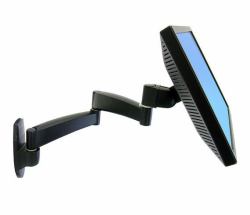 Ergotron 200 Series Wall Mount Arm, 2 Extensions 61 cm [24"] Black 