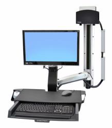 Ergotron StyleView Sit-Stand Combo System with Worksurface 61 cm [24"] Wall Aluminium 