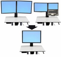 Ergotron WorkFit Convert-to-Single HD Kit from Dual or LCD & Laptop 76.2 cm [30"] Desk 