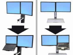 Ergotron WorkFit Convert-to-LCD & Laptop Kit from Dual Displays 50.8 cm [20"] Desk 