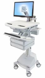 Ergotron SV44-1221-C multimedia cart/stand Aluminium, Grey, White Flat panel 