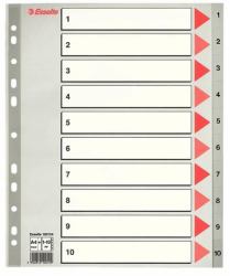 Esselte 100124 tab index Numeric tab index Polypropylene [PP] Grey, Red, White 