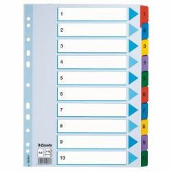 Esselte Index 1-10 Cardboard Mylar tabs A4 