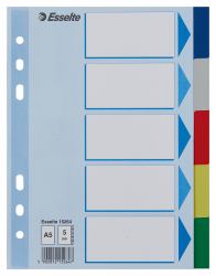Esselte 15264 tab index Blank tab index Polypropylene [PP] Blue 