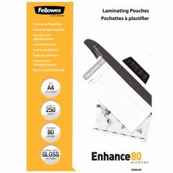 Fellowes A4 Glossy 80 Micron Laminating Pouch 