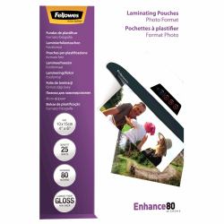 Fellowes Glossy 80 Micron Photo Laminating Pouch - 10x15cm 