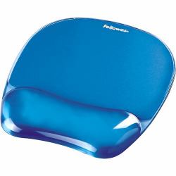 Fellowes Mouse Mat Wrist Support - Crystals Gel Mouse Pad with Non Slip Rubber Base - Ergonomic Mouse Mat for Computer, Laptop, Home Office Use - Compatible with Laser and Optical Mice - Blue 