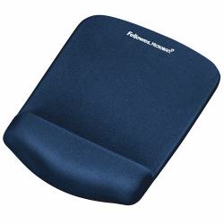 Fellowes Mouse Mat Wrist Support - PlushTouch Mouse Pad with Non Slip Rubber Base & Antibacterial Protection - Ergonomic Mouse Mat for Computer, Laptop, Home Office Use - Blue 