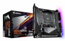 GIGABYTE B550I AORUS PRO AX Motherboard - AMD Ryzen 5000 CPUs, 8 Phases VRM, up to 5300MHz DDR4, 1xPCIe 4.0 + 1xPCIe 3.0 M.2, Wi-Fi 6E, 2.5GbE LAN, USB 3.2 Gen 2 