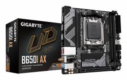 GIGABYTE B650I AX Motherboard - AMD Ryzen 9000 Series CPUs, 5+2+1 Phases VRM, up to 6400MHz DDR5 [OC], 1xPCIe 4.0 M.2, 2.5GbE LAN, WIFI 6E, USB 3.2 Gen 2 