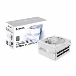 GIGABYTE AORUS ELITE P1000W ICE Power Supply Unit - PCIe 5.0, 80 PLUS Platinum, Fully modular design, 120mm Fan, ATX 3.0 compatible, EU Plug 