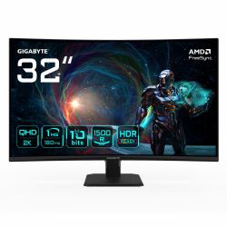 GIGABYTE GS32QCA 31.5" QHD Curved Gaming Monitor - 2560 x 1440, 180Hz, 1ms, 250 cd/m², FreeSync, HDR Ready, HDMI 2.0, Displayport 1.4 