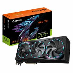 GIGABYTE AORUS GeForce RTX 5070 Ti MASTER 16G Graphics Card - 16GB GDDR7, 256bit, PCI-E 5.0, 2670 MHz Core Clock, 3 x DP 2.1a, 1 x HDMI 2.1b, NVIDIA DLSS 4, GV-N507TAORUS M-16GD 
