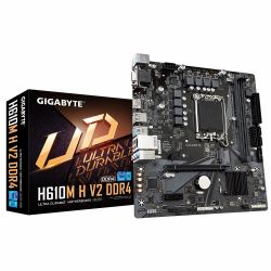 GIGABYTE H610M H V2 DDR4 Motherboard - Supports Intel Core 14th CPUs, 6+1+1 Hybrid Digital VRM, up to 3200MHz DDR4 [OC], 1xPCIe 3.0 M.2, GbE LAN, USB 3.2 Gen 1 