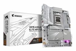 GIGABYTE X870 AORUS ELITE WIFI7 ICE Motherboard - Supports AMD Ryzen 9000 CPUs, 16+2+2 Phases Digital VRM, up to 8200MHz DDR5 [OC], 3xPCIe 5.0 + 1xPCIe 4.0, Wi-Fi 7, 2.5GbE LAN, USB 4 