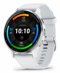 Garmin Venu 3 3.56 cm [1.4"] AMOLED 45 mm Digital 454 x 454 pixels Touchscreen Silver, White Wi-Fi GPS [satellite] 
