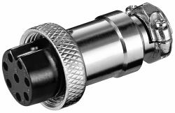 Goobay Microphone Jack, 8 Pin, female, screwed strain-relief, gold-plated contacts, silber 