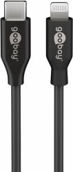 Goobay Lightning to USB-C, Charging and Sync cable, Apple fast charging up to 87 W, USB-C 480 Mbit/s, 0.5 m, black 