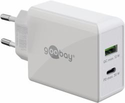 Goobay 61674 mobile device charger Headphones, Mobile phone, Smartphone White AC Fast charging Indoor 