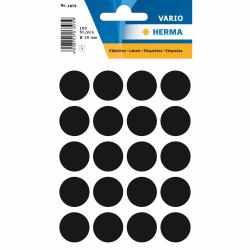HERMA Multi-purpose labels Ø 19 mm round black paper matt 100 pcs. 
