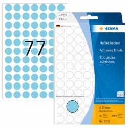 HERMA Multi-purpose labels/colour dots Ø 13 mm round blue paper matt hand inscription 2464 pcs. 