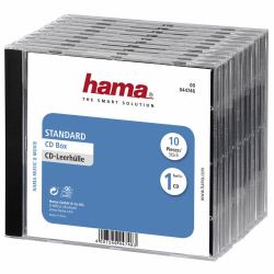 Hama CD Jewel Case Standard, Pack 10 1 discs Transparent 