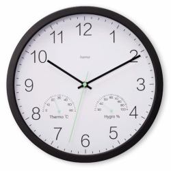 Hama Santorini Quartz clock Round Black, White 