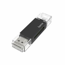 Hama USB Card Reader, OTG, USB-A + Micro-USB, USB 2.0, SD/microSD 