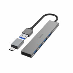 Hama 00200141 interface hub USB 3.2 Gen 1 [3.1 Gen 1] Type-A 5000 Mbit/s Grey 