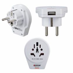Hama World to Europe USB power plug adapter Universal White 