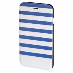 Hama Stripes mobile phone case 11.9 cm [4.7"] Folio Blue, White 
